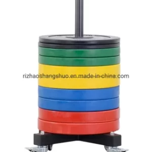 Racker Weight Cart-Gym Equipment Barbell Bumper Weight Plate Rack Holder Vertical Plate Storage on Wheels