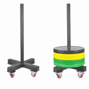 Racker Weight Cart-Gym Equipment Barbell Bumper Weight Plate Rack Holder Vertical Plate Storage on Wheels